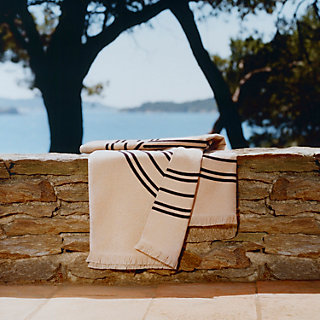 Yachting Tatoo Maillon Marin beach towel, small model - Black